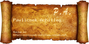 Pavlicsek Achilles névjegykártya
